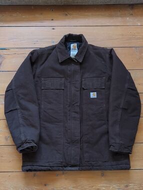 108-EUC Carhartt Dark Brown Insulated Duck Jacket - Women's Work Coat